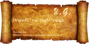 Ungváry Gyöngyi névjegykártya